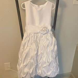 American Princess White Flower-Embellished Formal Dress